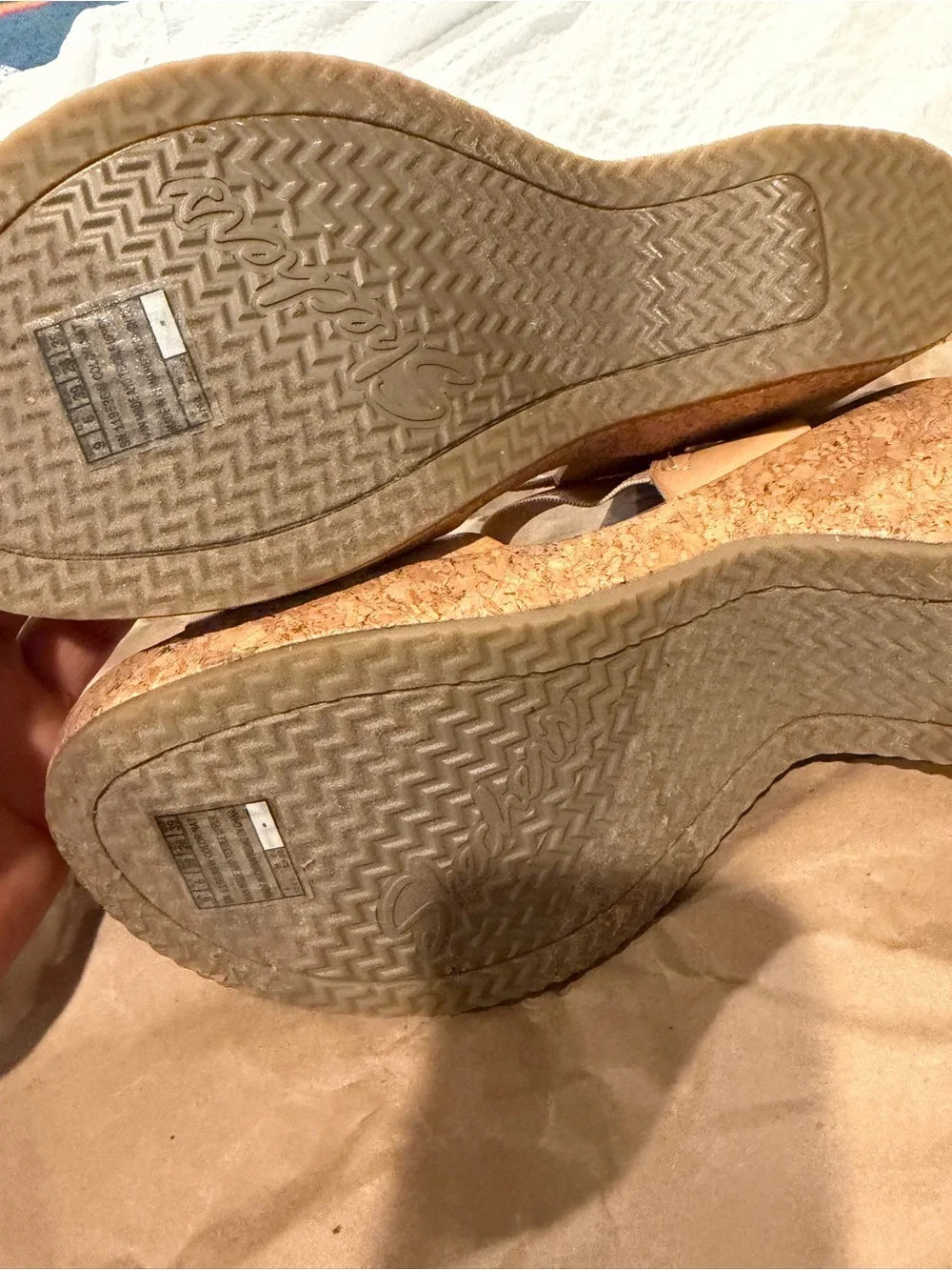 Skechers Women's Tan Strappy Elastic Back Sandals
